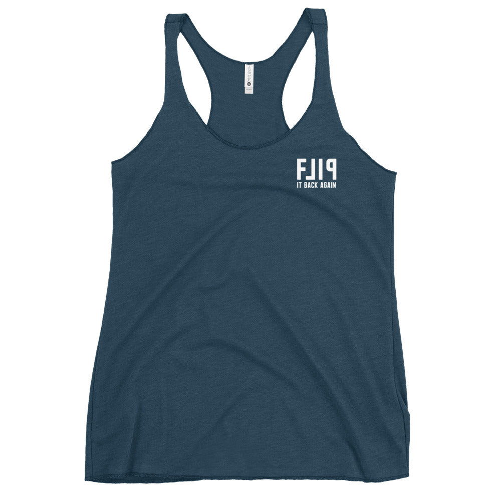 Flip It Back Again Dark Racerback Tank