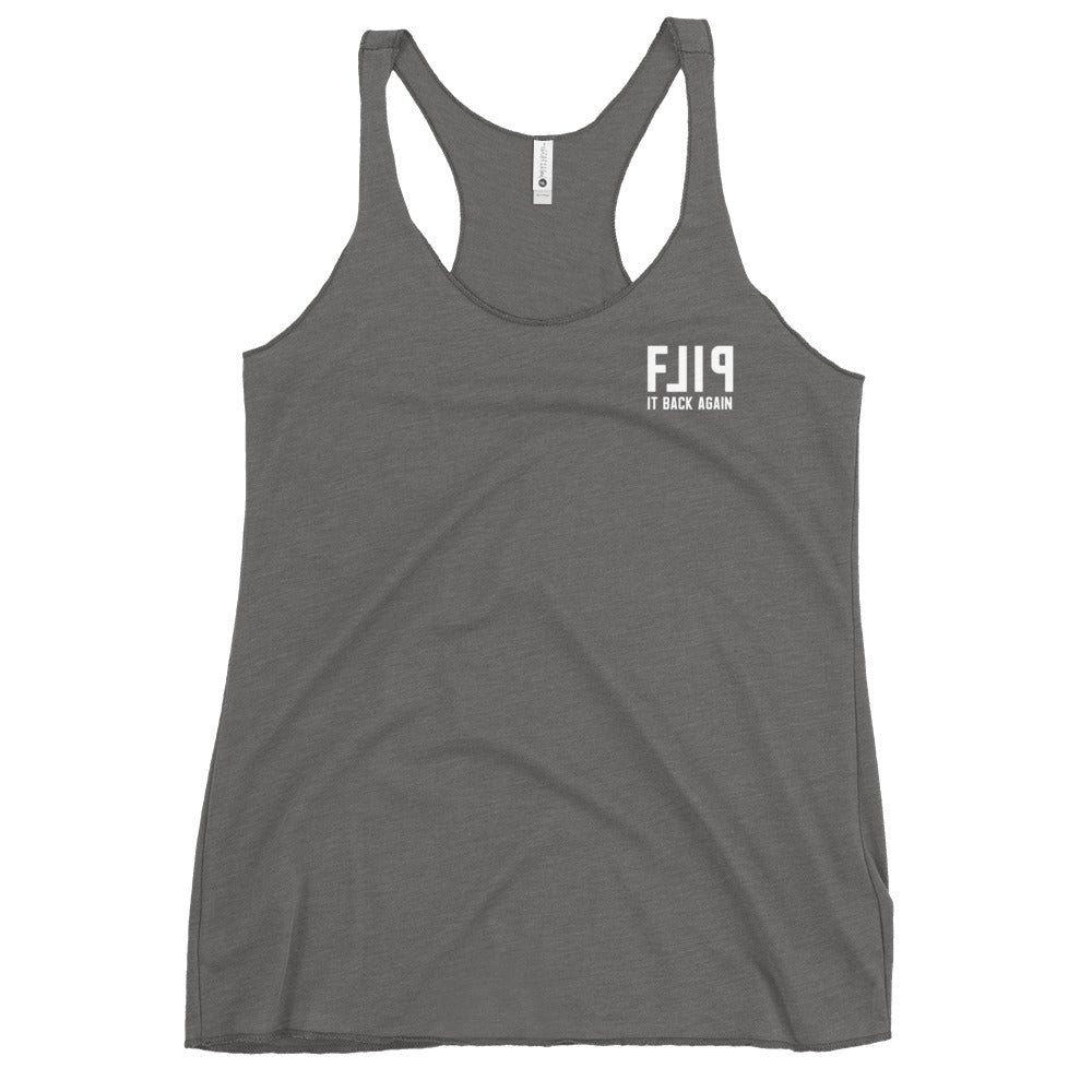 Flip It Back Again Dark Racerback Tank