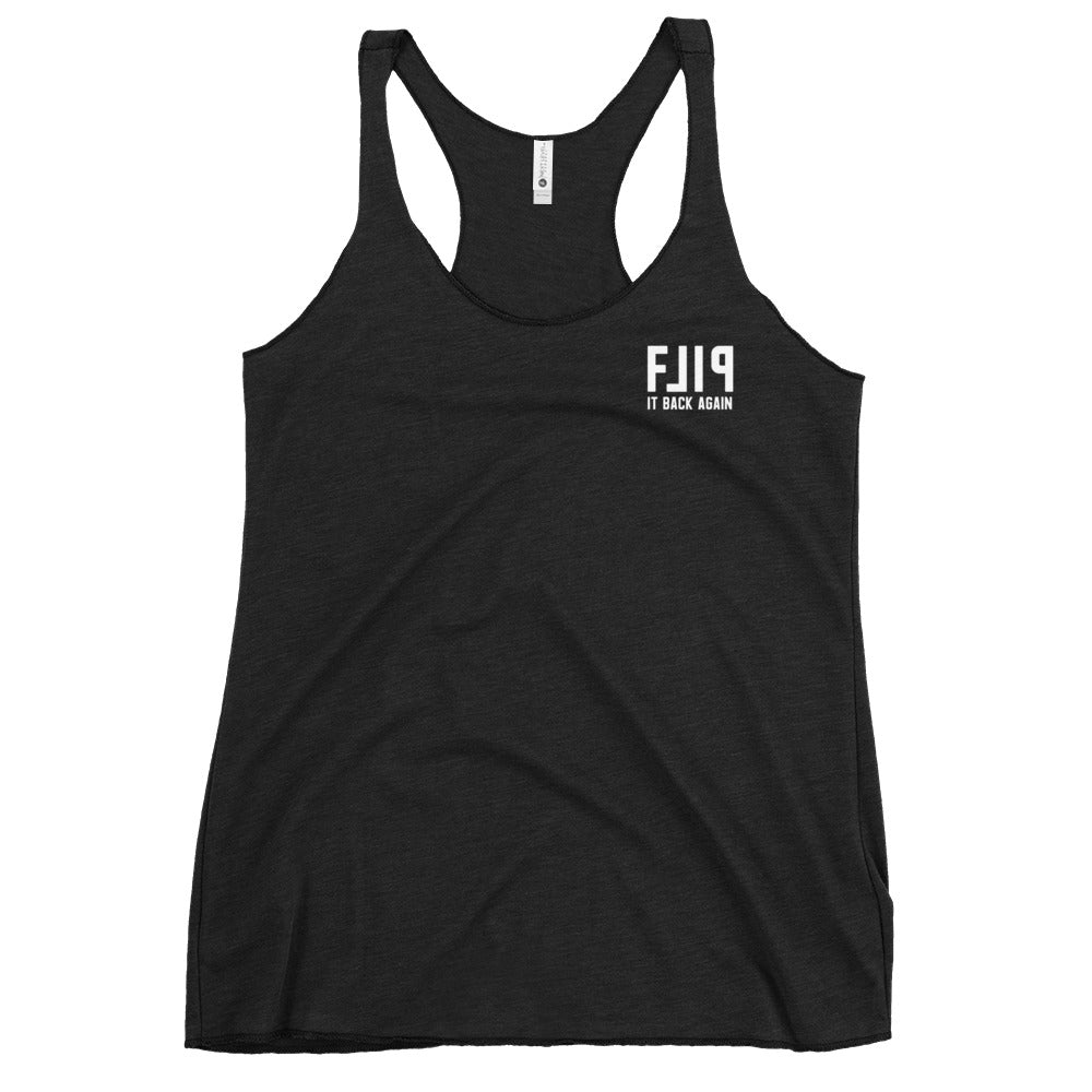 Flip It Back Again Dark Racerback Tank