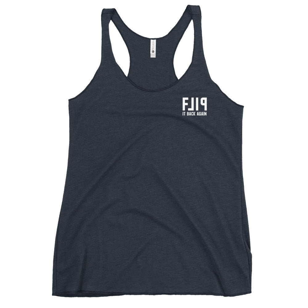 Flip It Back Again Dark Racerback Tank