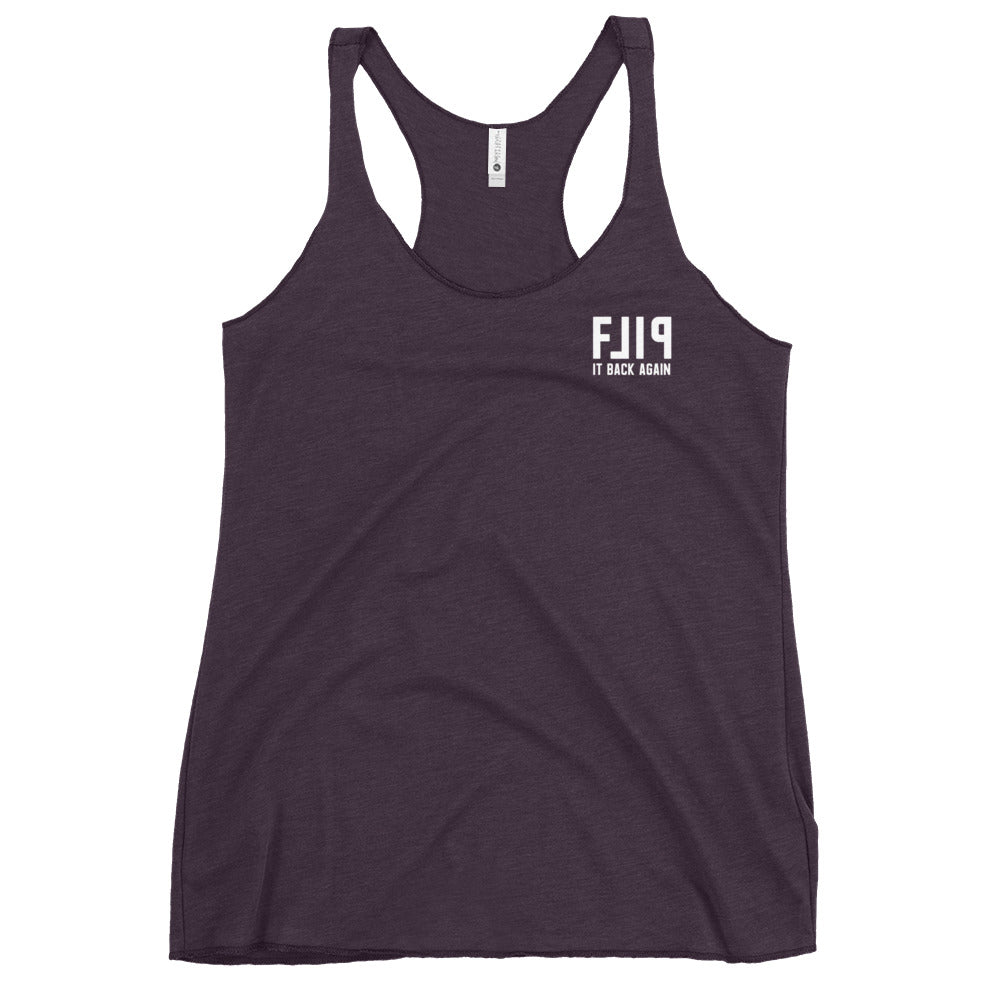 Flip It Back Again Dark Racerback Tank